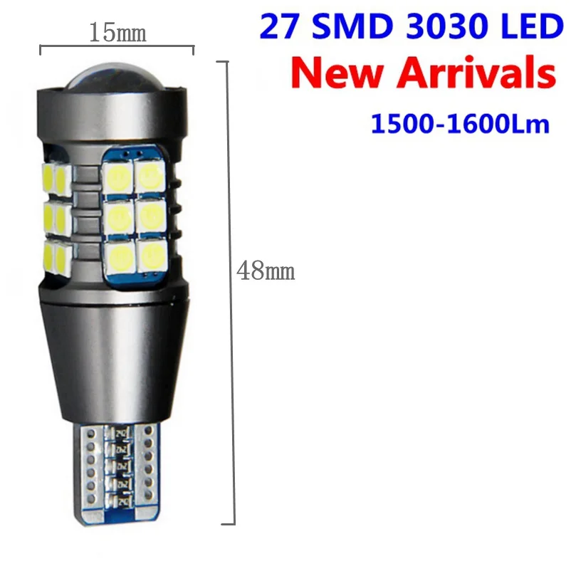 1 шт. Новинка T15 921 912 W16W супер яркий 1600Lm 3030 светодиодный Авто дополнительные тормозные лампы резервный задний светильник Автомобильная дневная ходовая лампа