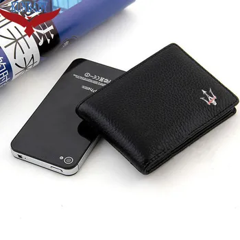 

KUNBABY Black Leather Car logo Bag Card Package Driver License For Maserati 2