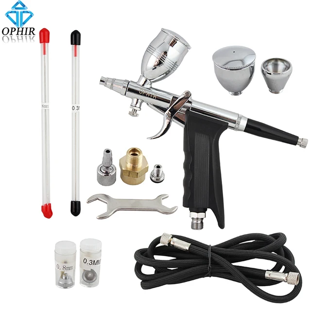 OPHIR Dual Action Airbrush Gun/Air Brush Spray Touch Up Auto Spray Gun Airbrush for Nail Art/Car