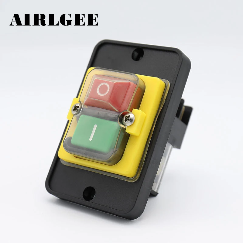 

KJD12 AC250V 16A Electromagnetic Push Button Switch 6 Pins Motor Start Overload protection Switch For Bench Drills/Grinders
