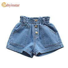 Babyinstar/Детские шорты для девочек; Одежда для маленьких девочек; летние джинсовые шорты; детская одежда; Детские шорты для малышей