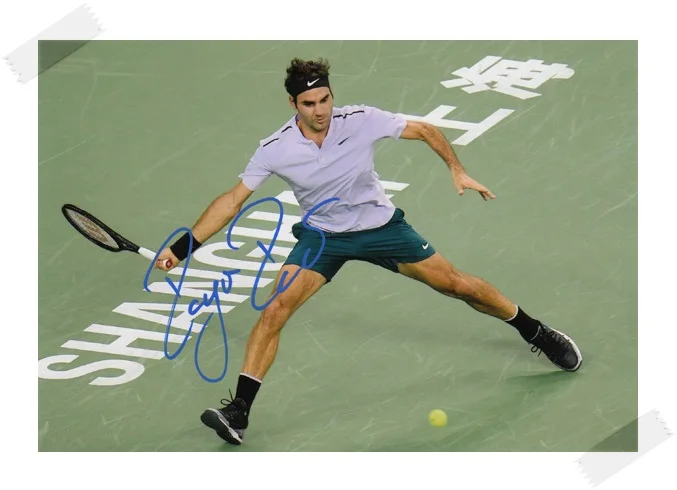 signed Roger Federer autographed original photo 7 inches ...