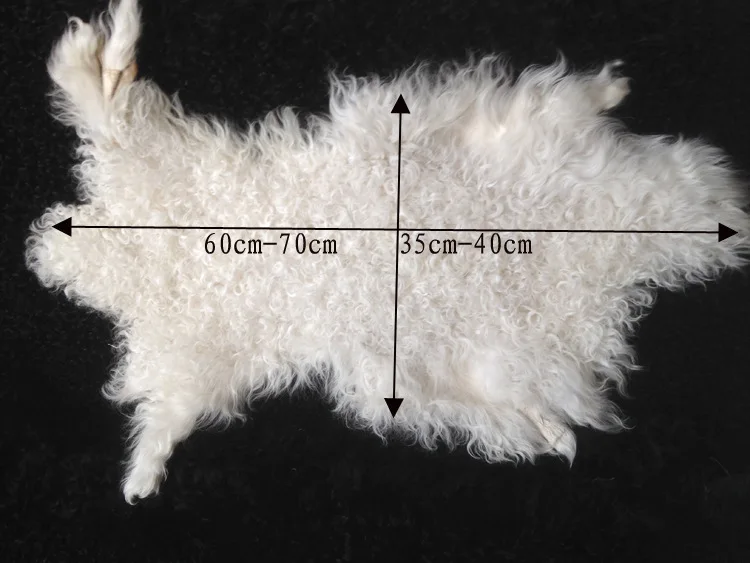 Ягненка меховое голье в заклеенном виде 60 см х 35 см, белый цвет