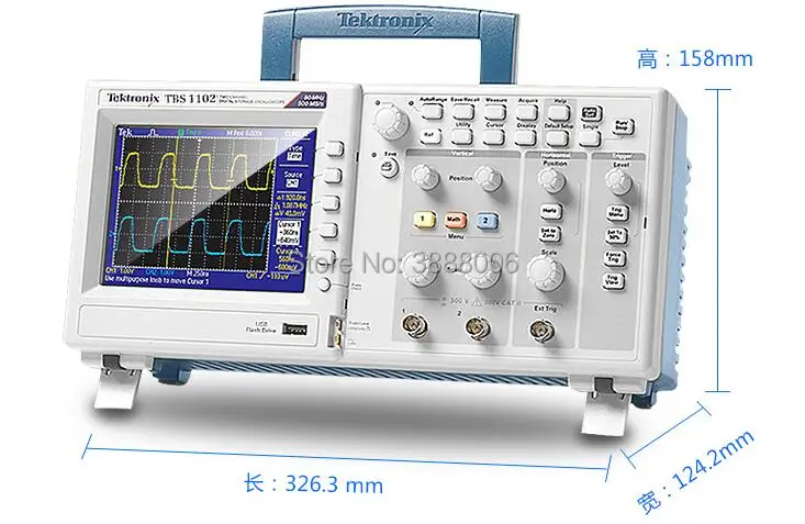 Двухканальный цифровой осциллограф Tektronix TBS1102 USB 2 канальный 100 МГц 1 ГГц/с