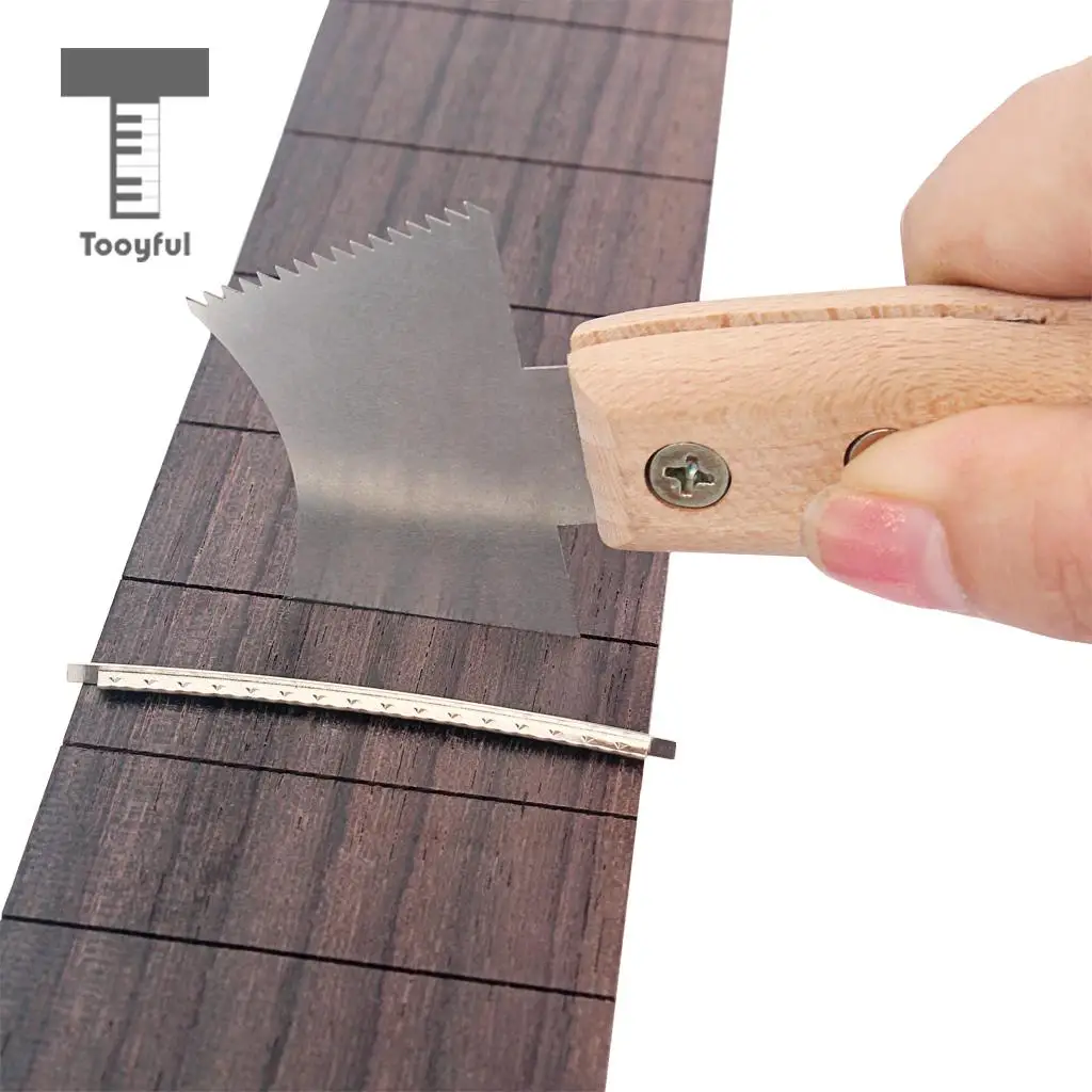 Tooyful Durable Stainless Steel Guitar Bass Ukulele Violin Fretboard Repair Tools Jagged Knife for Guitarist Luthier