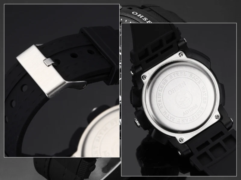 OHSEN Relogio цифровые часы мужские военные часы с будильником и датой водонепроницаемые резиновые наручные часы кварцевые часы мужские спортивные часы