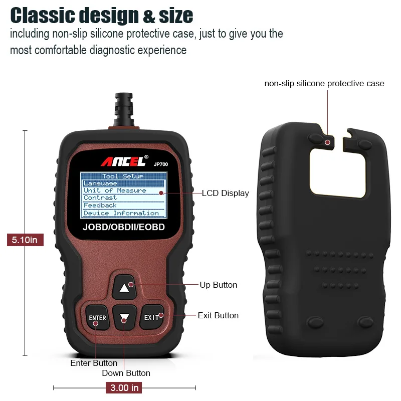 Ancel JP700 JOBD OBD2 сканер для японского автомобиля Автомобильный диагностический