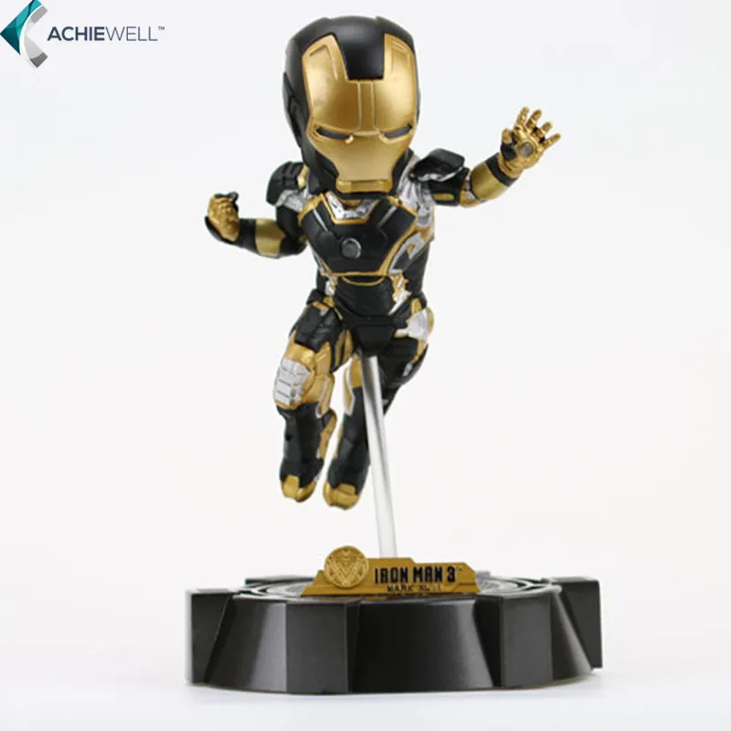 Verkauf Marke Iron Man 3 Action Figure Gold Schwarz Rustung Mit Blitzlicht Und Bodenplatte Ironman Super Hero Geschenk Iron Man 3 Action Figureiron Man Aliexpress