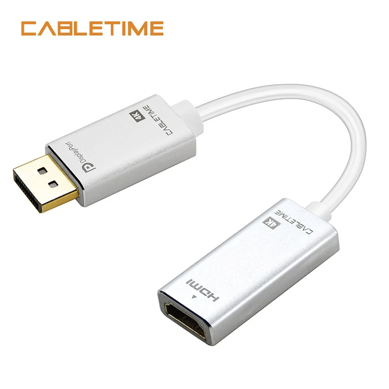 Cabletime DP To HDMI Converter Adapter M/F 4K 30HZ Display Port To HDMI Adaptor for Macbook HDTV Projector Camera Monitor N166 Cabletime DP To HDMI Converter Adapter M/F 4K 30HZ Display Port To HDMI Adaptor for Macbook HDTV Projector Camera Monitor N166