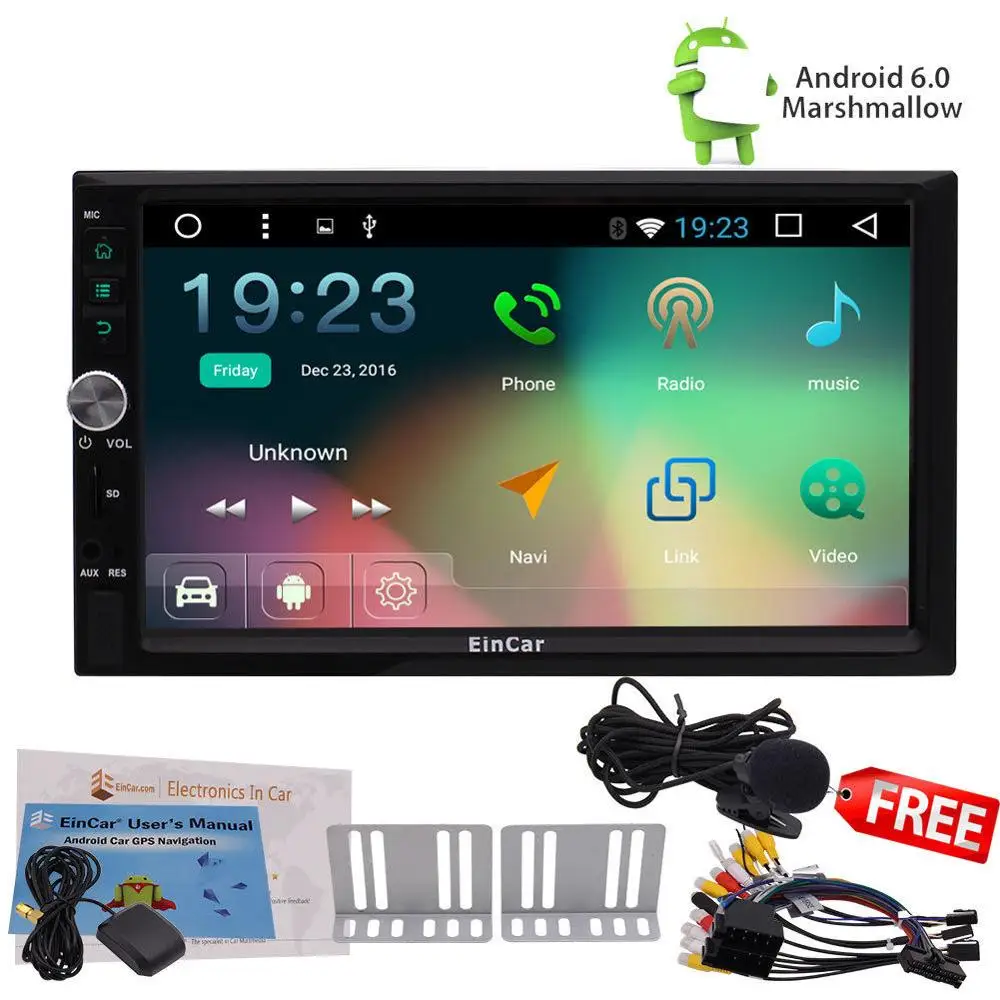 Discount QUAD CORE Android 6.0 Double Din Car Stereo Radio GPS OBD2 Touch Screen NO DVD 0