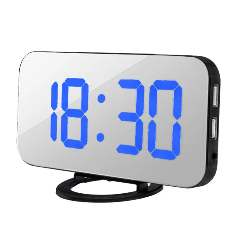 Digital LED Alarm Clock 12H/24H Alarm and Snooze Function Mirror Clock
