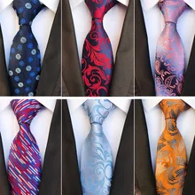 RBOCOTT Новые цветочные галстуки мужские 8 см галстук мода полосатый и Пейсли шёлк-жаккард Тканые Галстуки желтый синий цвет для мужчин свадьба