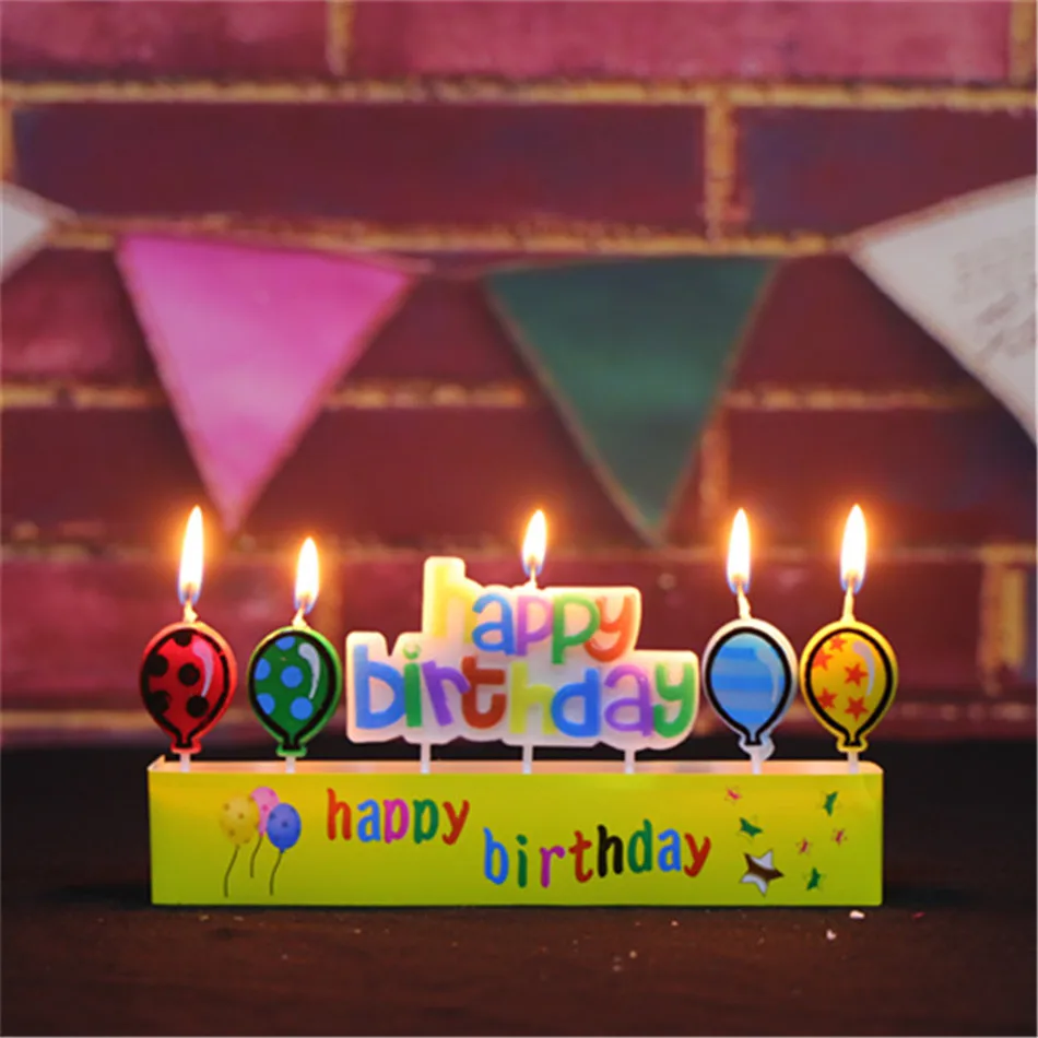 10 Pcs Package Happy Birthday Cake Candles Cartoon Birthday
