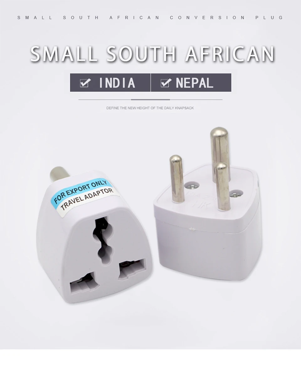 1PC Indian Standard Small South African Conversion Plug EU UK US AU To Three Round Feet Adaptors 250V 10A 600W Electrical Socket (1)