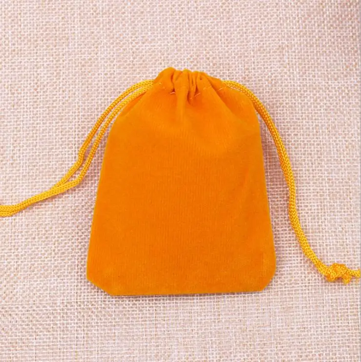 Высококачественные ювелирные фланелевые бархатные сумочки 9*12 см Смешанные цвета 100 шт./партия - Цвет: Orange