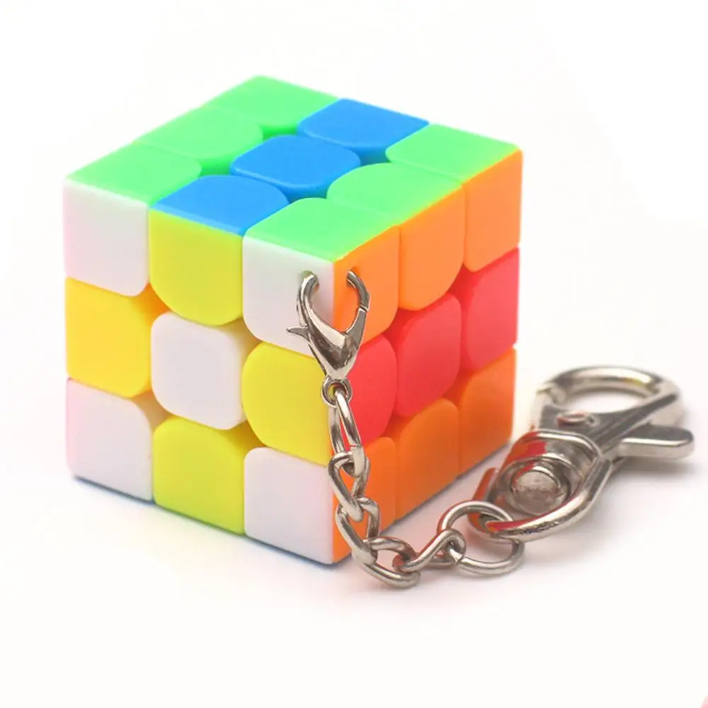 Брелок для ключей hobbyline 3 см маленький компактный волшебный куб 3x3x3 портативная