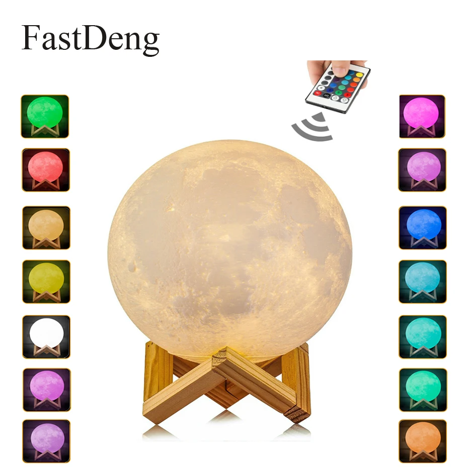 قابلة للشحن مصباح قمري DC 5 فولت 3D الطباعة مصباح قمري القمرية USB شحن يلة ضوء الأطفال غرفة نوم خزانة المنزل الديكور
