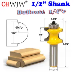 1 шт 1/2 "хвостовик Bullnose маршрутизатор бит 1/4" r-1/2 "из бисера Деревообработка режущий шип фрезы по дереву инструменты-CHWJW 13115