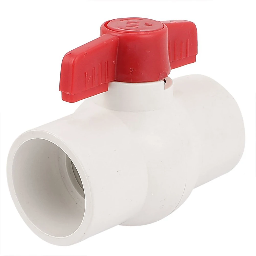 50MM/2 Inch Slip Ends Water Control PVC Ball Valve White Red-in Valve