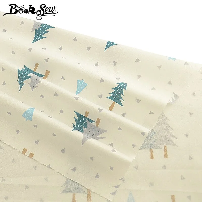 Booksew дизайн деревьев 100% хлопчатобумажная саржевая Ткань для шитья домашний