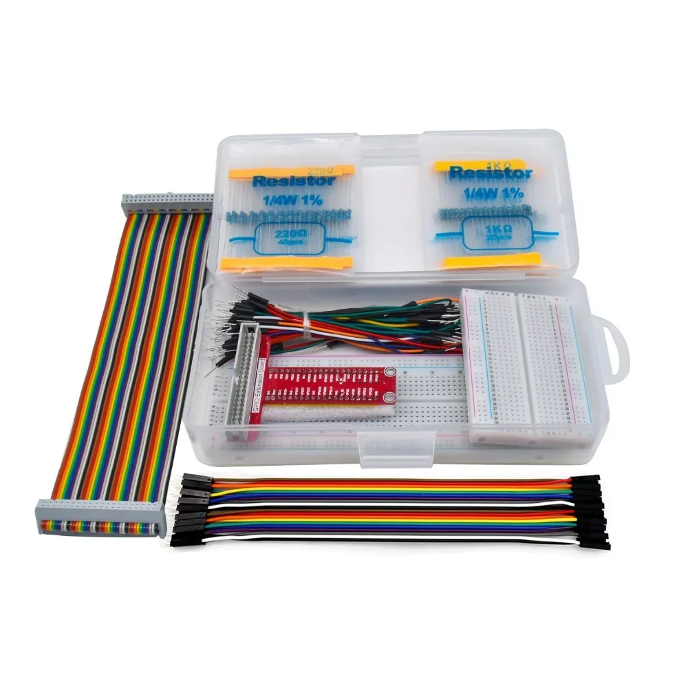 

Raspberry Pi Accessories kit with 830 and 400 Tie Points Solderless Breadboard + GPIO T Type Expansion Board + 65pcs Jumper wire