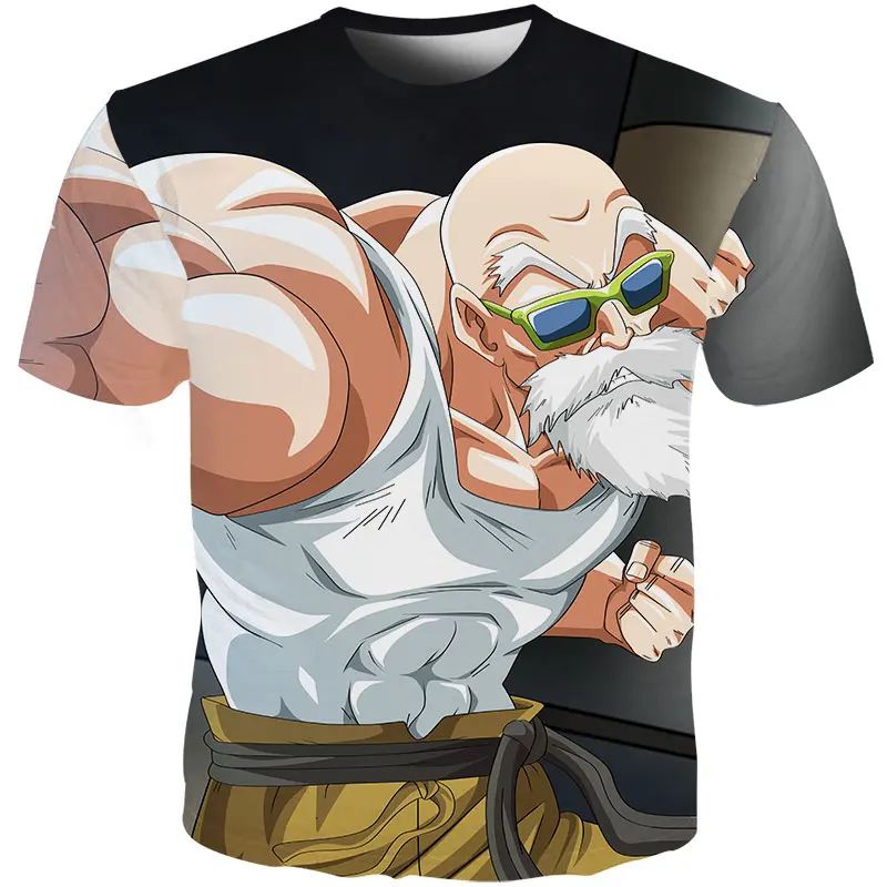 YOUTHUP Летние футболки мужские с принтом аниме Dragon Ball 3D футболка Oogway Tees Master Roshi Мужская футболка уличная одежда размера плюс