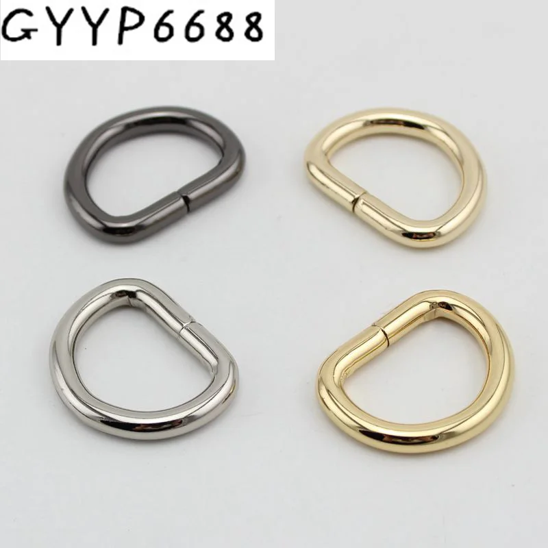 

10pcs 50pcs 4mm line 19X15mm inside inch Opened ring,alloy metal d-ring round edge Strapping Bags Accessories Belt Connector