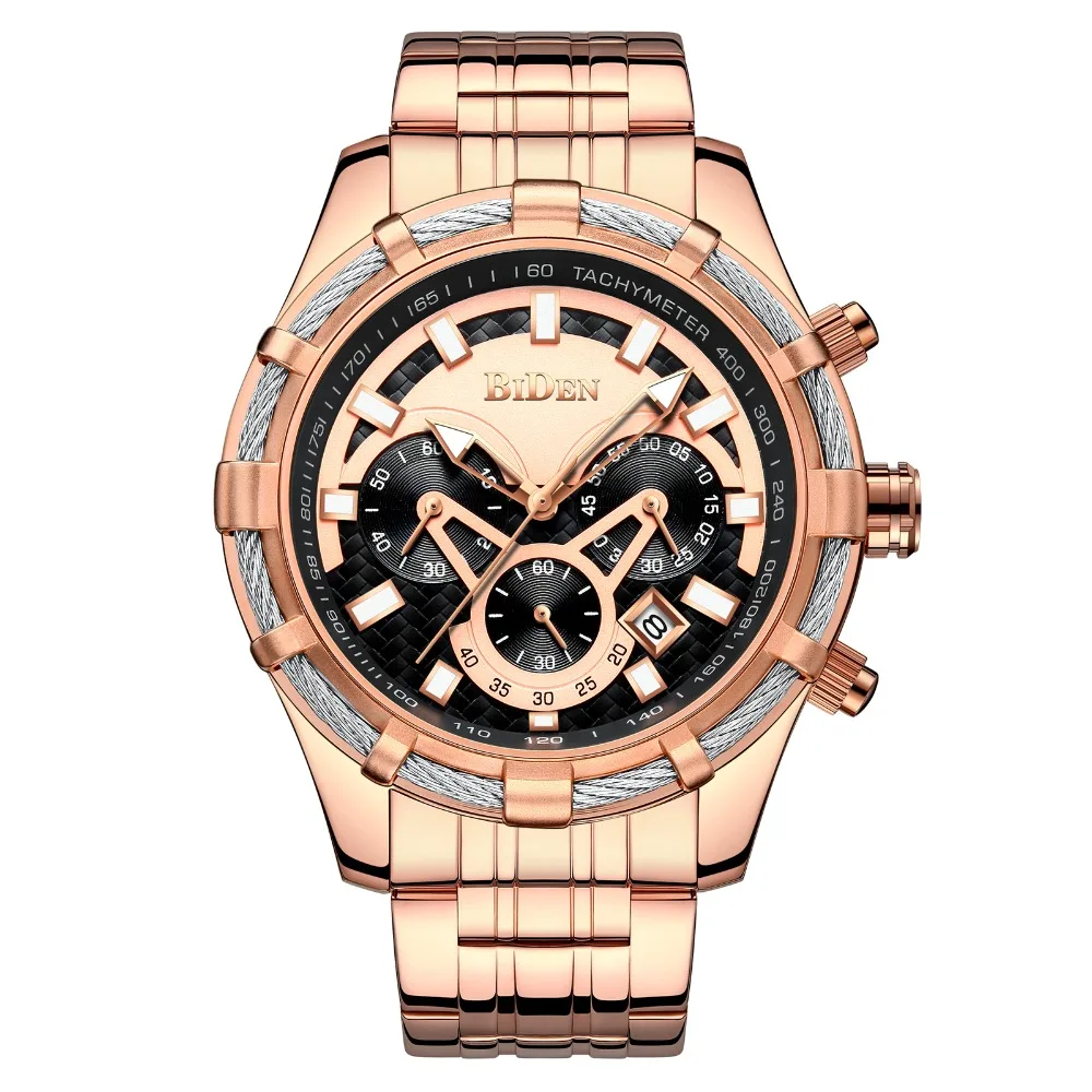 

Luxury Top Brand Men Watches Rose Gold Mens Watch Steel Chronograph Sports Watch Clock Date Waterproof Big Dial Man Wristwatches