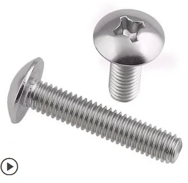 

JISB1111T M3 M4 M5 304 Stainless Steel Crosss Recessed Mushroom Screws Truss screw Phillips Bolts HW236