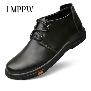 

Genuine Leather Men Waterproof Shoes Men Casual Sneakers Autumn Winter High Top Men Ankle Boots Fashion Brand Men Footwear 2A