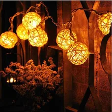 Рождественские лампы для свадебного украшения Рождественские огни 10 м 38 Светодиодный теплый белый ротанговая Пальма клубок светодиодная гирлянда, освещение Праздничная гирлянда