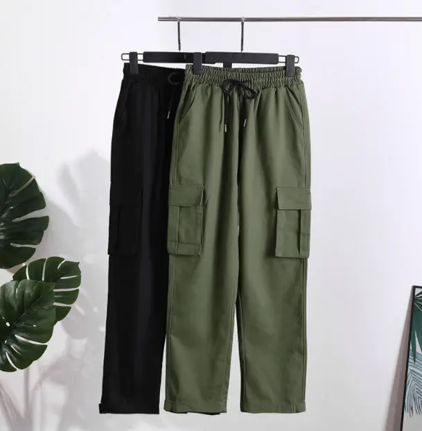 Женские летние штаны | повседневные штаны для бега карго | свободные женские брюки | Корейский Японский Стиль | Тактический хлопок BDU Military ouc366