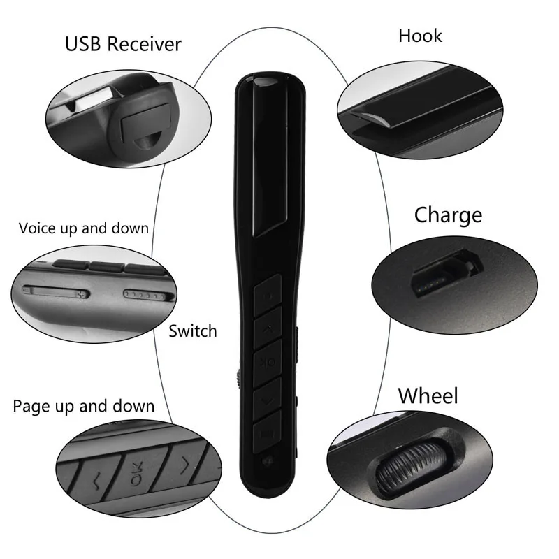 

USB Wireless Multi-function Teaching Speech Pen PPT Projection Pointer Flip Pen HSJ-19
