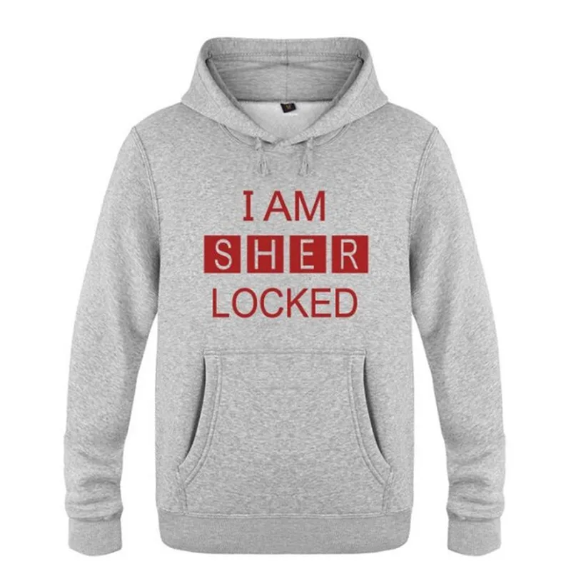 Мужские толстовки с капюшоном Шерлок сезон I am Sherlocked напечатанная флисовая мужская кофта-худи толстовки с длинными рукавами пуловер Бодибилдинг пот Homme - Цвет: gray hoodie 16