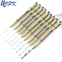 Pigment Liner Ink Marker Pen 0.05 Black Fineliner Sketching drawing sketch cartoon archival Brush Pen arts and crafts supplies new soft brush fineliner calligraphy twin marker black ink drawing sketch brush marker pen arts supplies