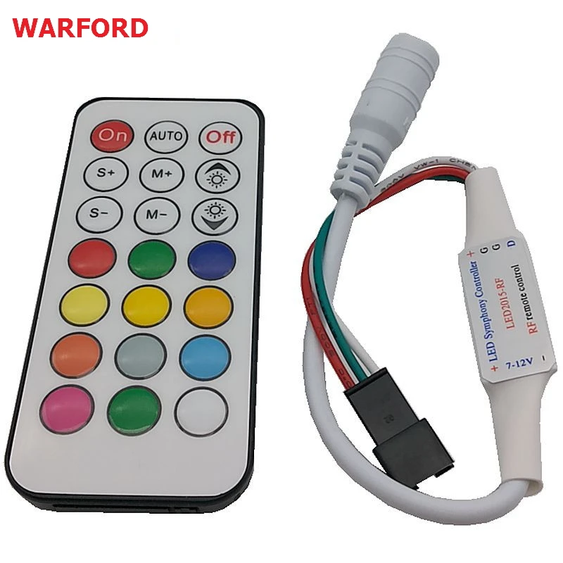 

21 key IR remote rgb led controller for led pixels modules strip WS2811//WS2812B/TM1804/TM1809/INK1003/ICS1903 DC 5v-24v