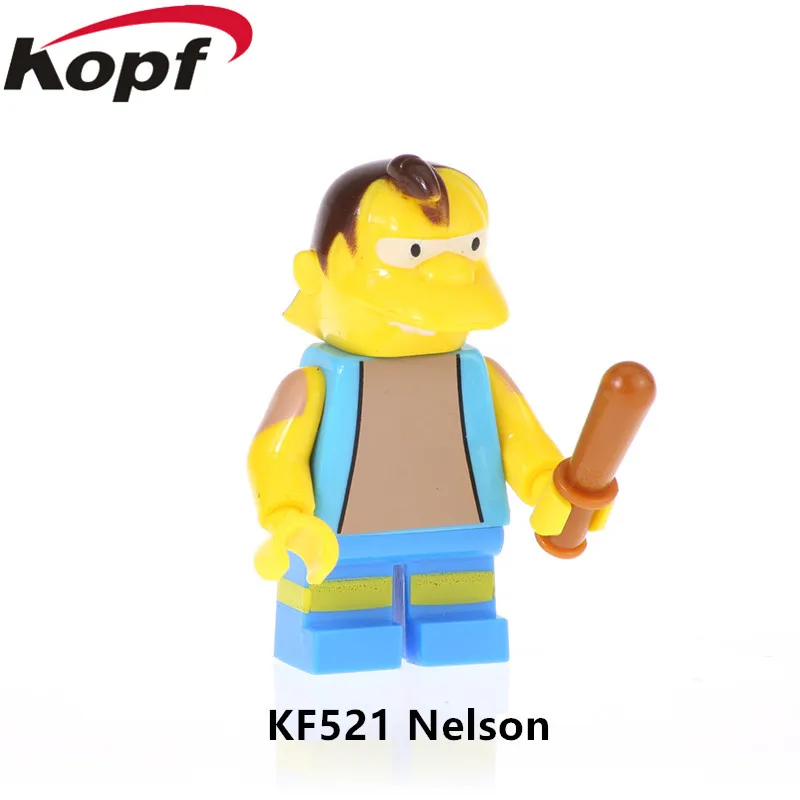 

Single Sale Simpsons Family Nelson Sabo Shanks Raven Action Figures Building Blocks Bricks Learning Gift Toys Children KF521