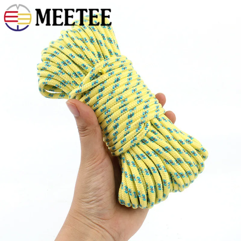 Meetee 1 шт. = 20 м 5 мм смелые Светоотражающие шнуры Наружная палатка фиксирующая Веревка DIY бельевая линия наземный гвоздь ветрозащитный шнурок фитинг