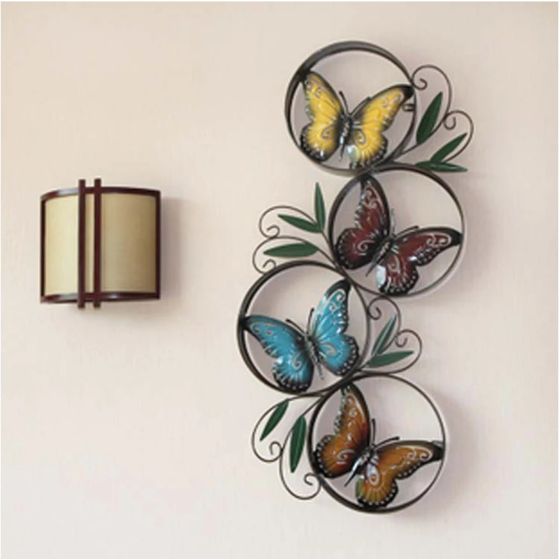 

Metal Garden home decor creative butterfly mural Wall Decor retro furniture ornaments iron wall coverings