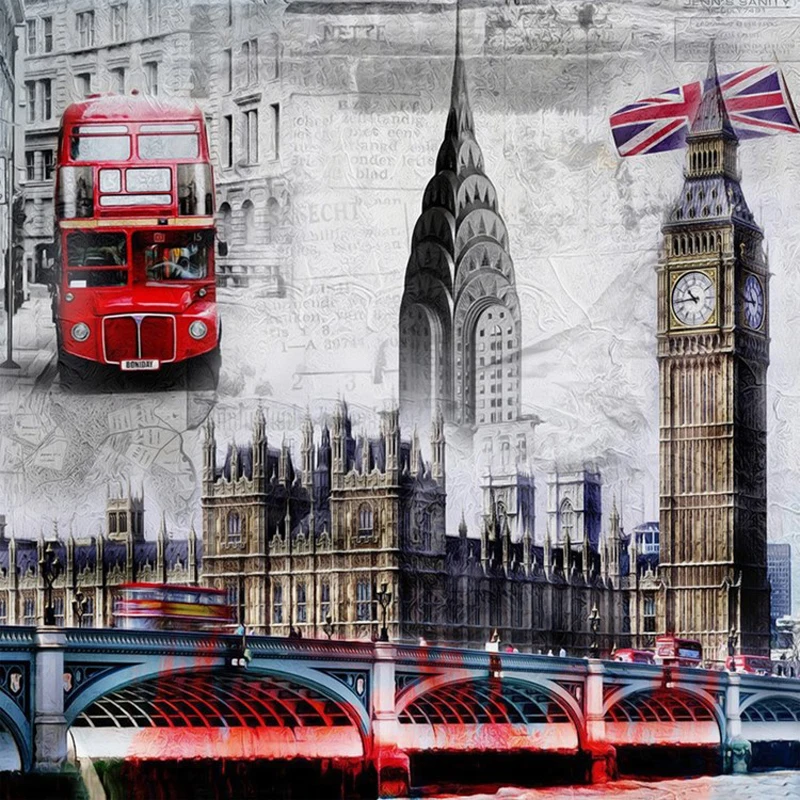 3d diamond embroidery kits London bell tower diamond painting cross