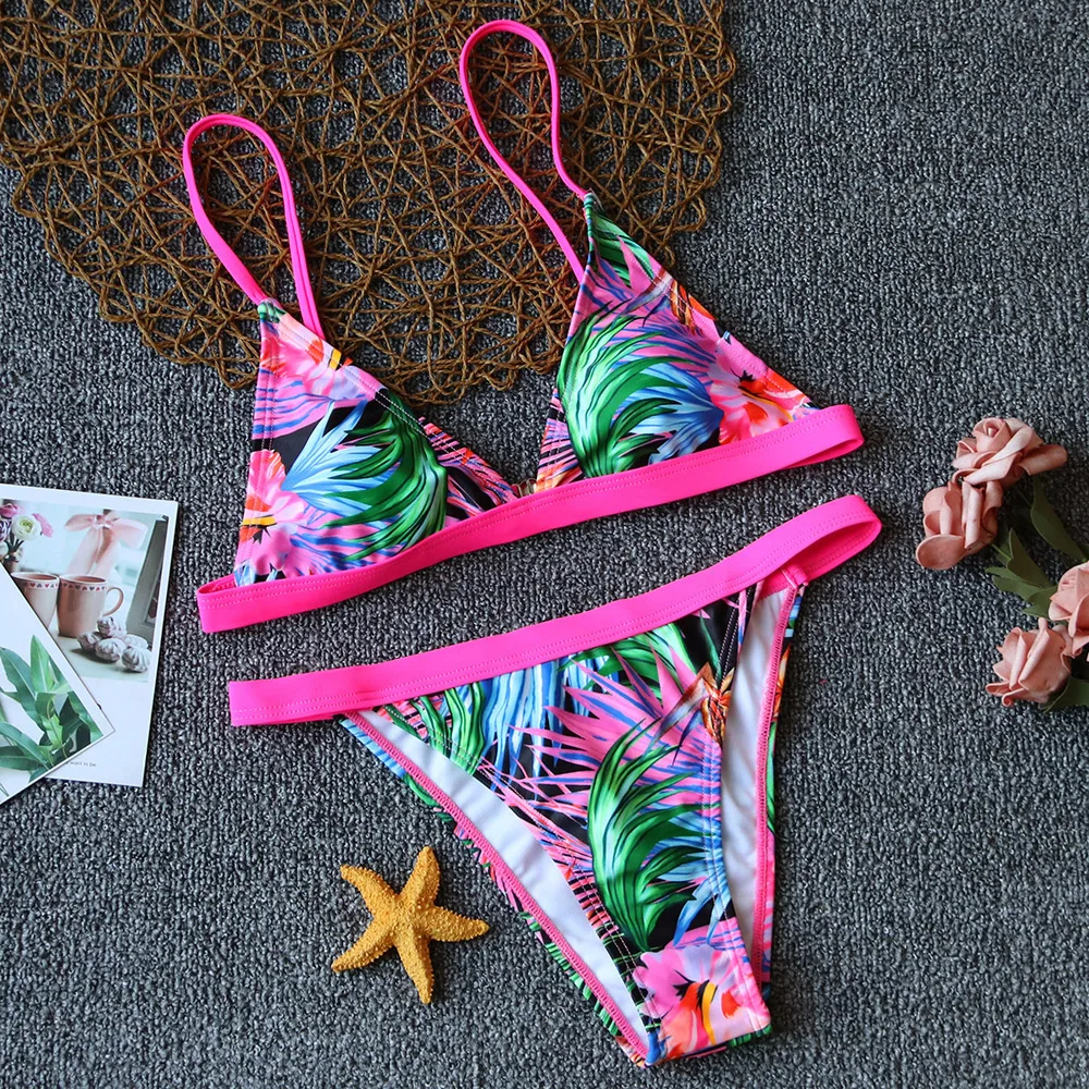 2019 New Sexy Bikini Swimwear Women Push Up Swimsuit Halter Top Bikini Set Ruffle Bathing Suit Beach Wear Print Biquini 2019 New Sexy Bikini Swimwear Women Push Up Swimsuit Halter Top Bikini Set Ruffle Bathing Suit Beach Wear Print Biquini