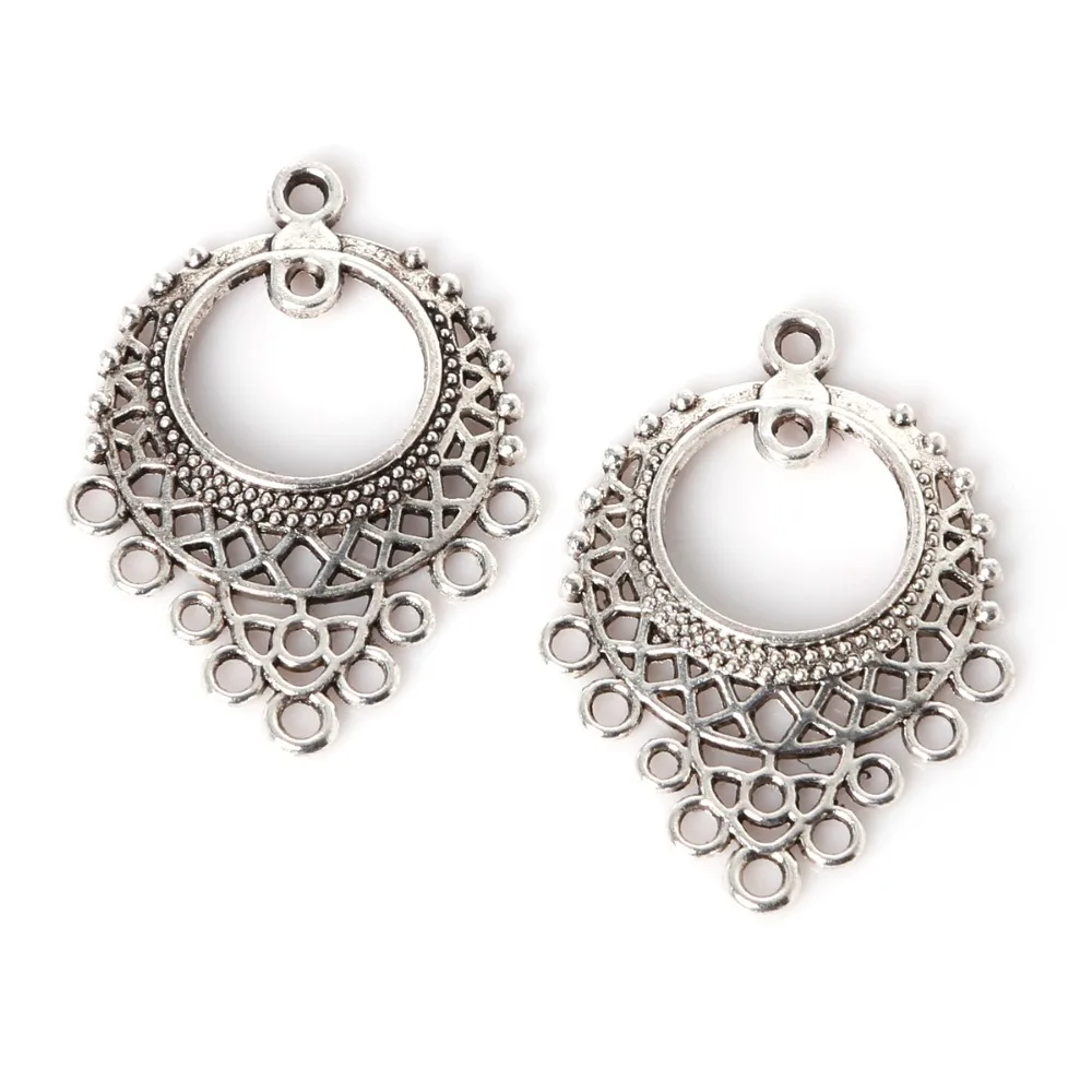 

Zinc Alloy Hollow 60pcs 24x33mm Bohemia Style Earrings Flying Rings Pendant Drop Charm For Women Famle Girl DIY Jewelry
