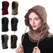 1 шт., женская и мужская вязаная шапка, шапка для шеи, теплые ветрозащитные для зимы, Женские флисовые шерстяные шляпы, XRQ88