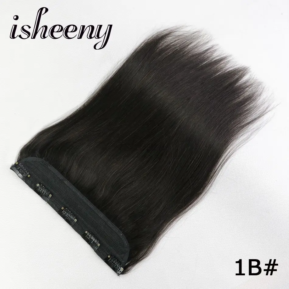 Isheeny, 14 дюймов, 18 дюймов, 22 дюйма, 1 шт., бразильские заколки для волос, Tic Tac, 5 клипов, remy, прямые волосы на заколках для наращивания