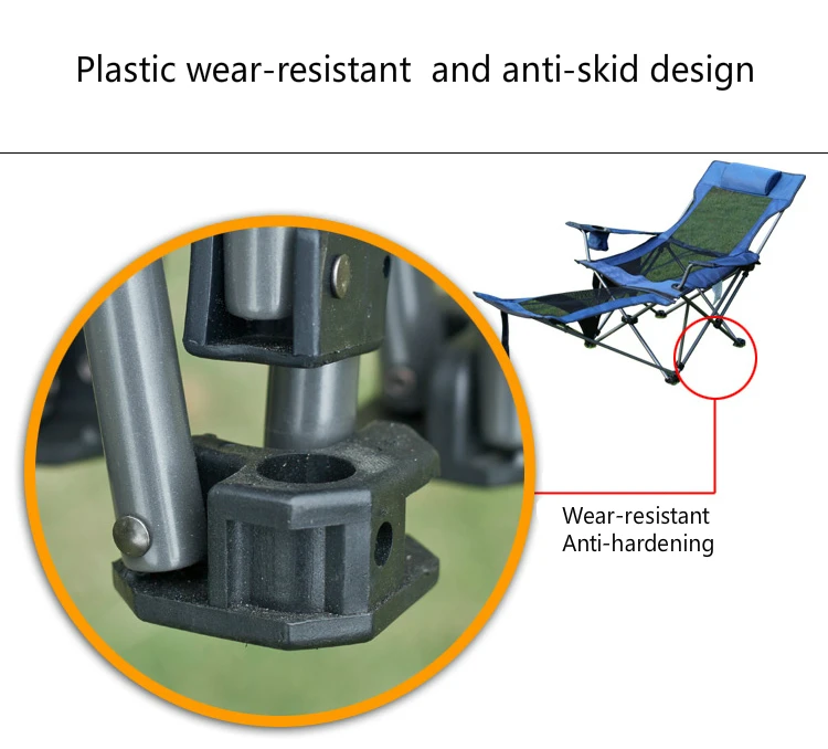 Outdoor Portable Leisure Lounge Chair Fishing Stool with Footrest Light Folding Camping Rest Chair Breathable Simple Nap Chair