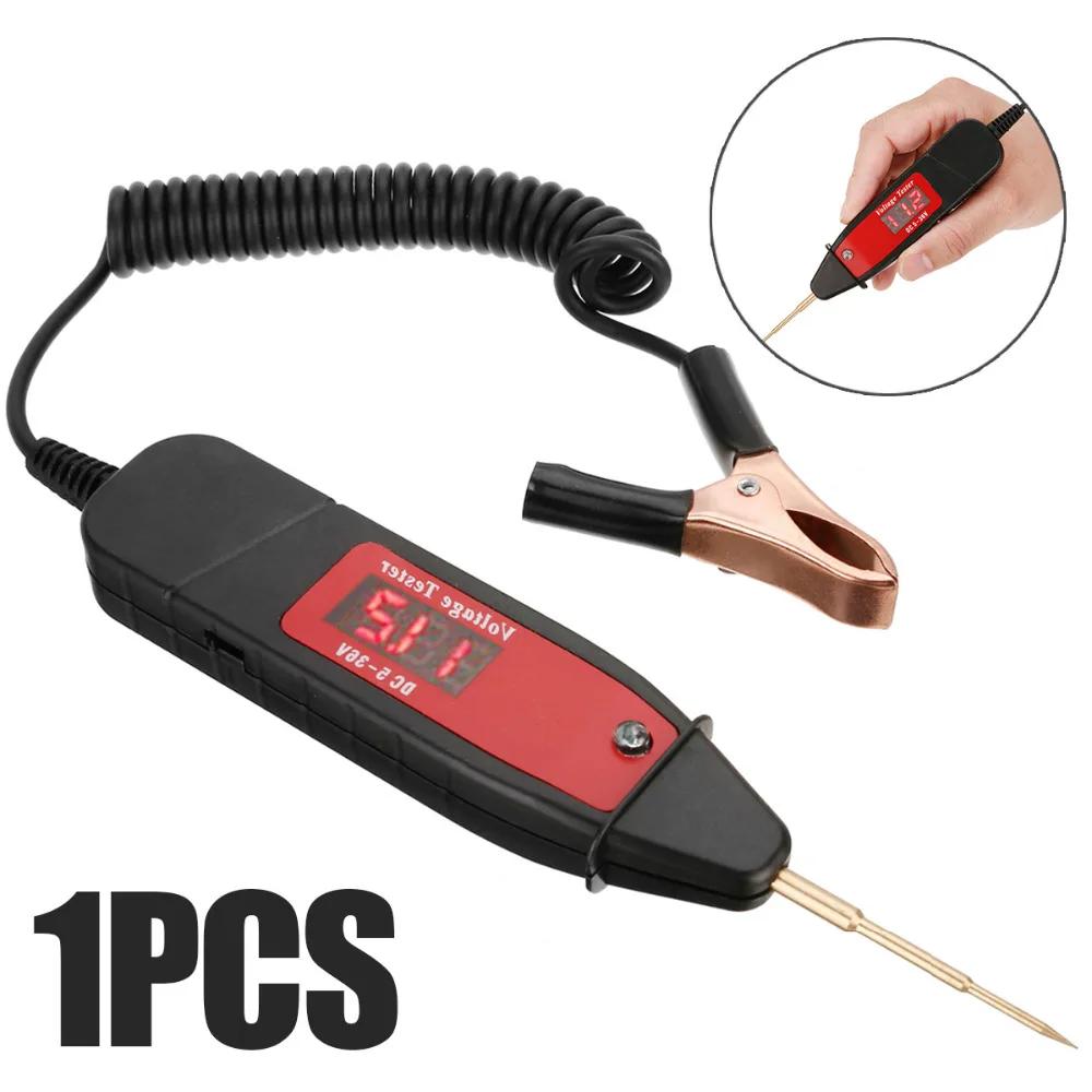 Mayitr 1pc 1.65m Car Digital LCD Electric Voltage Test Pen Professional
