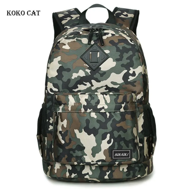 

Student School Camouflage Backpack Casual Travel Wear Resistant Summer Camping Bag for Teenager Outdoor Sport Bag Mochila Hombre