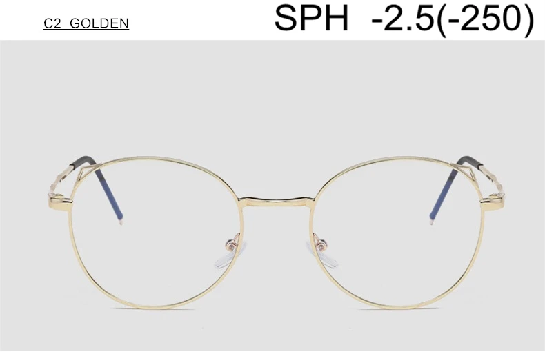 SPH-1,0 до-6,0 очки для близорукости для мужчин и женщин модные очки кошачий глаз по рецепту для близоруких оправа из сплава F167 - Цвет оправы: C2 (-2.5)