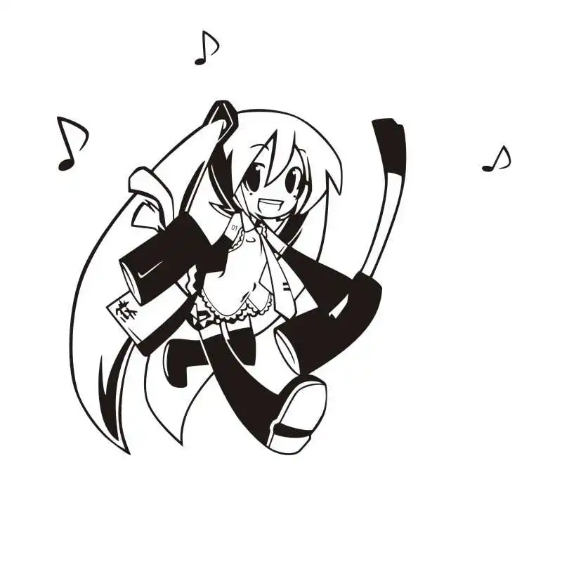 Dctal Anime Hatsune Miku Decal Cartoon Car Sticker Vinyl Wall Stickers Decor Home Decoration