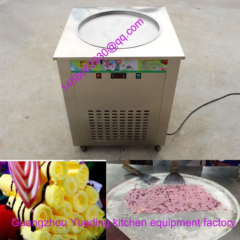 

Flat single pan fried ice cream machine ice cream roller